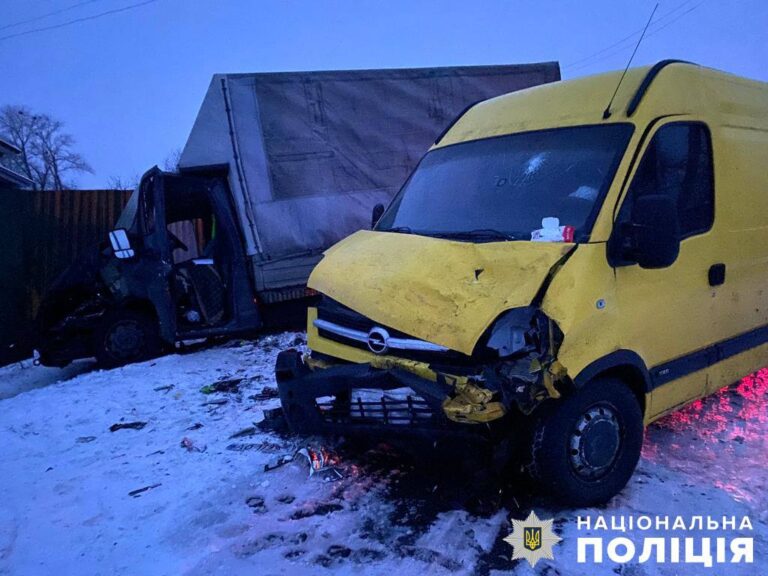 Поліцейські розслідують обставини ДТП за участю вантажівки та мікроавтобуса у Брусилівській громаді