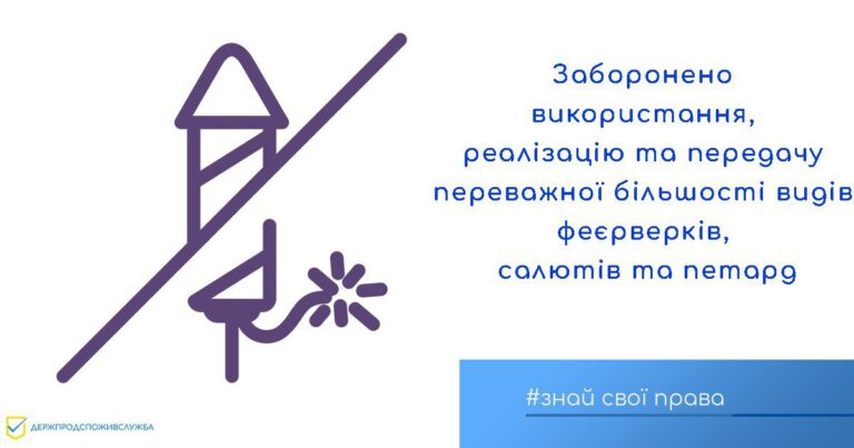 В Україні з 06 листопада 2023 року заборонено використання, реалізацію та передачу переважної більшості видів феєрверків, салютів та петард