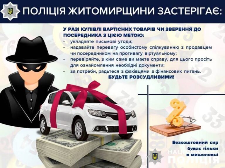 Поліцейські повідомили жителю Радомишльської громади про підозру в низці шахрайств