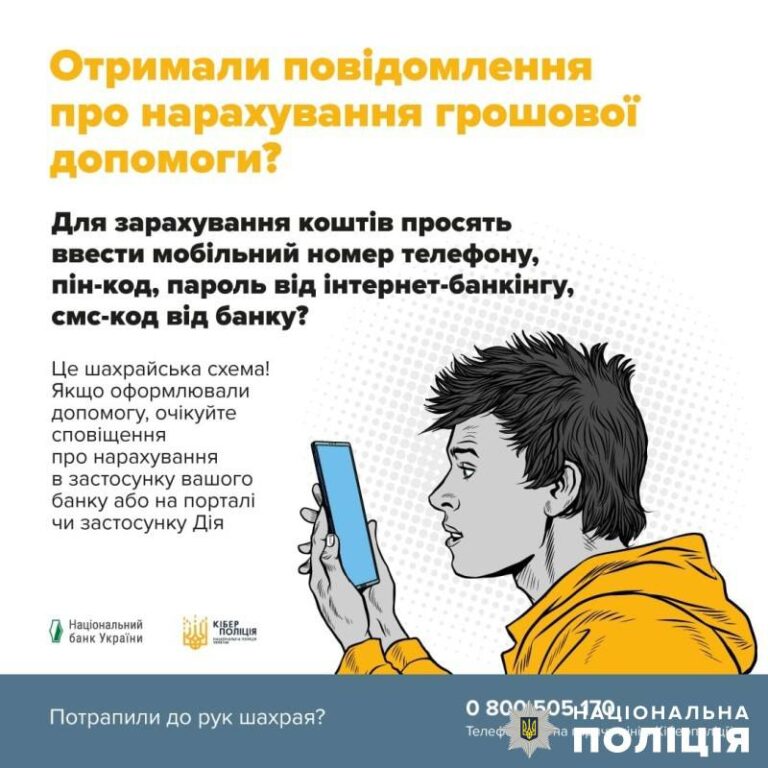 Поліцейські встановили причетність бердичівлянина до шахрайства з «фінансовою допомогою»