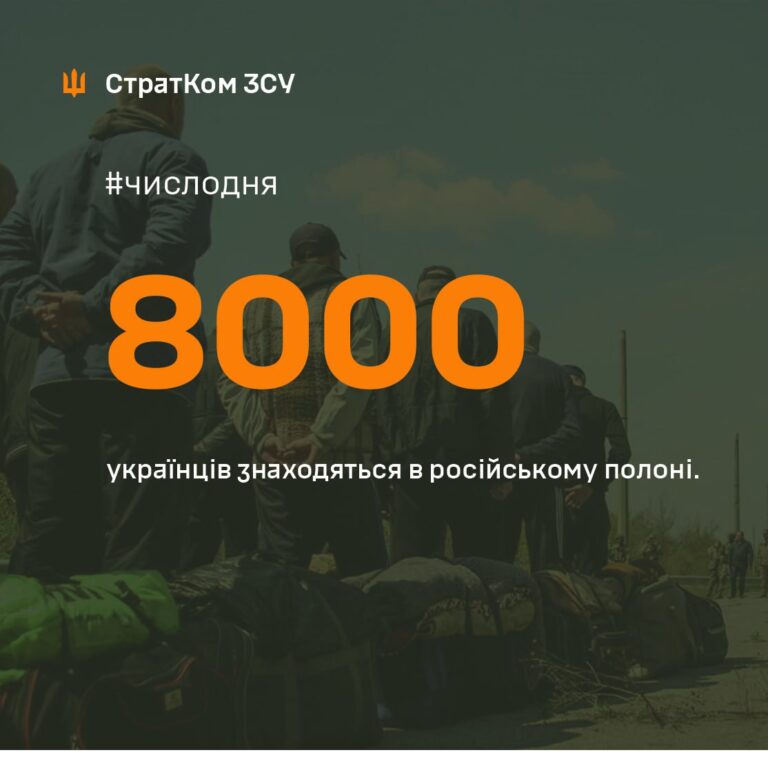 Число дня — 8000. Понад 8000 українців знаходяться в російському полоні.