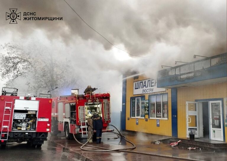 У Коростишеві ліквідовано пожежу у одному з господарських магазинів