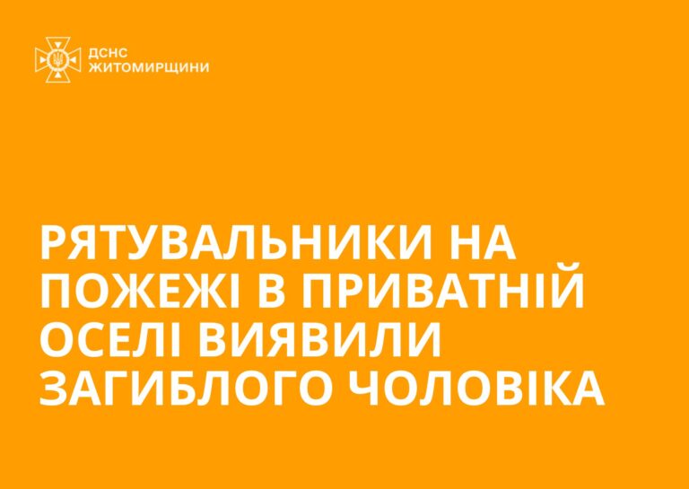 Під час ліквідації пожежі в приватному житловому будинку виявлено загиблого власника