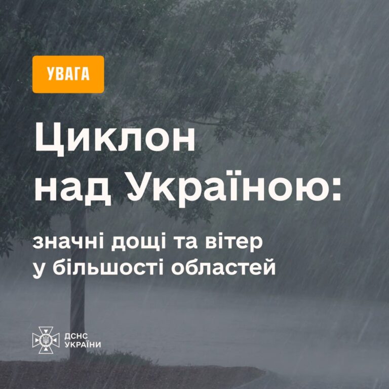 Значні дощі і сильний вітер в Україні