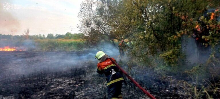 За добу ліквідовано 10 загорянь сухої трави. Внаслідок пожеж вогнем пройдено понад 9 га території.
