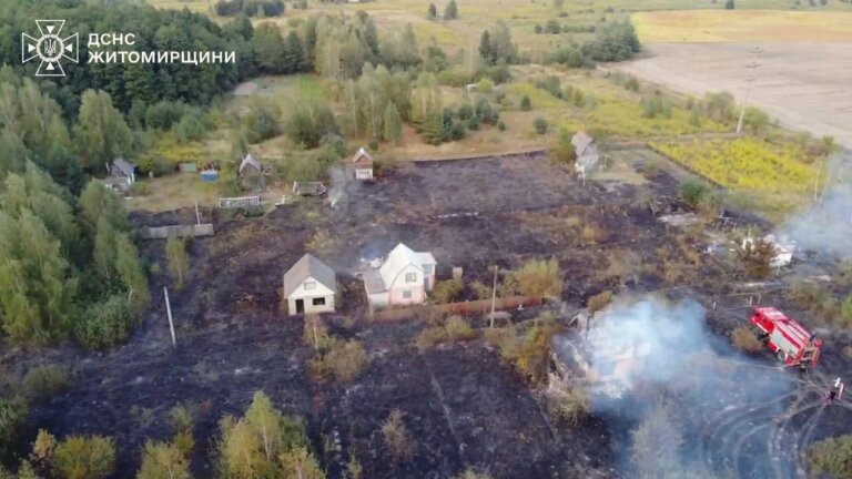 Через загоряння сухої трави згоріло 11 дачних будинків