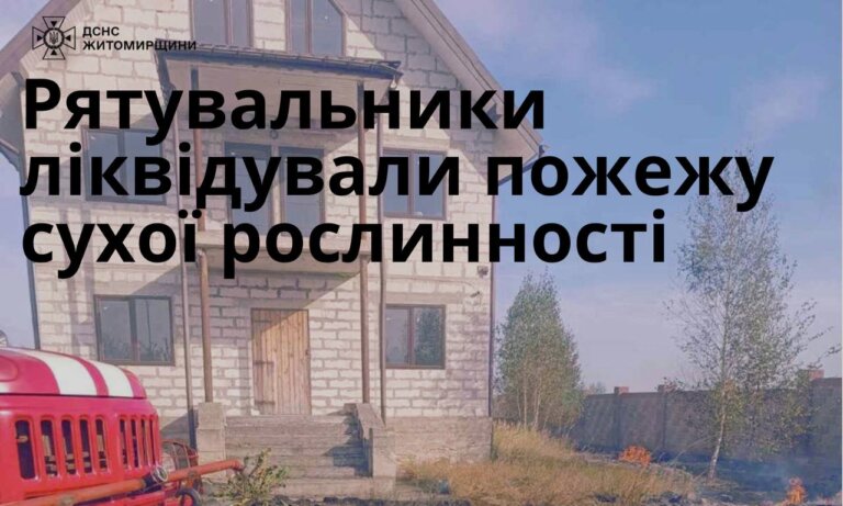 Коростенщина: вчора наші рятувальники близько 3 годин гасили суху траву