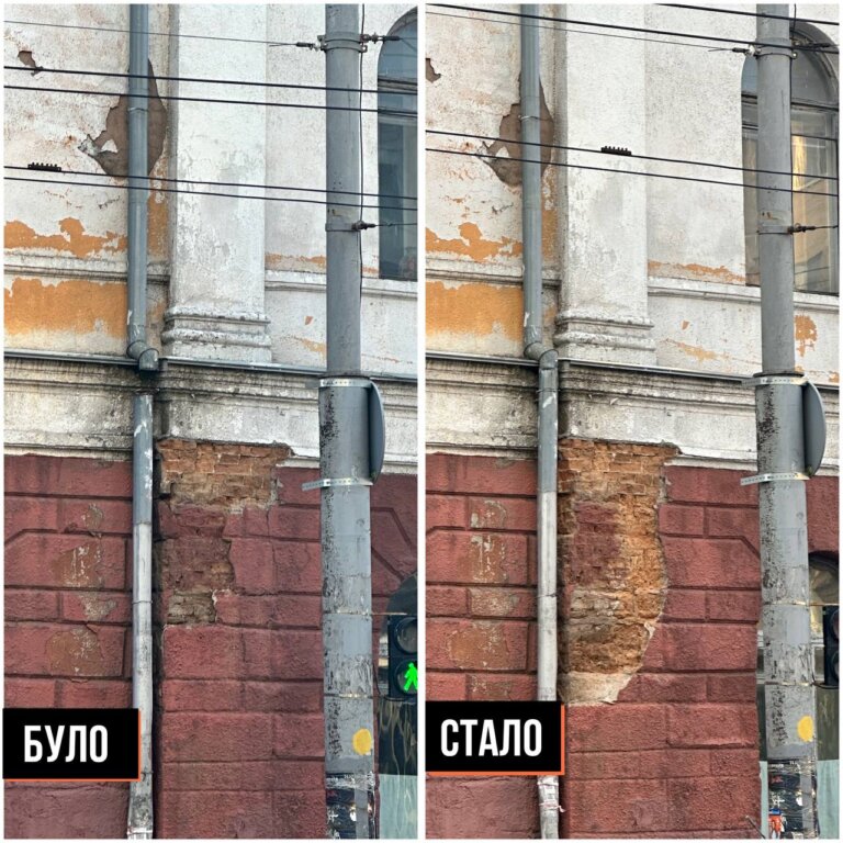 Житомир Urban News: Фасад автодора буквально сиплеться на очах