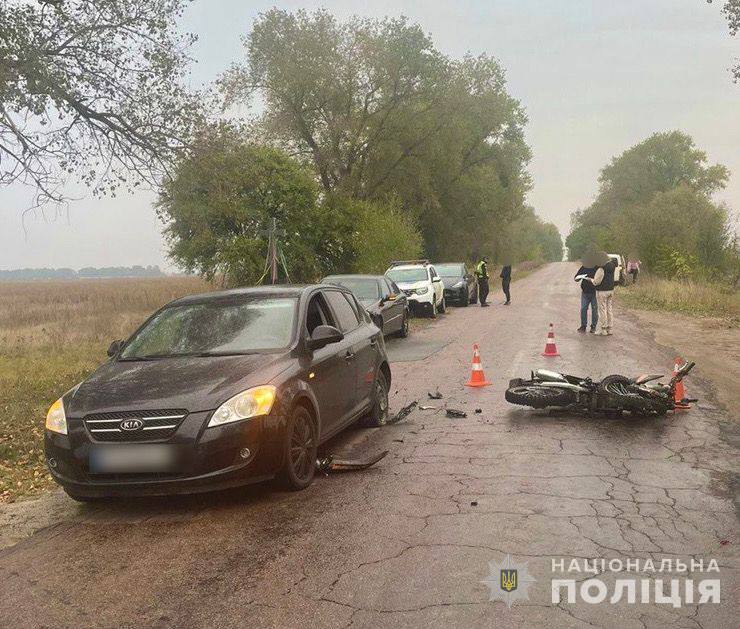 У Коростишівській громаді в ДТП травмовано 15-річного мотоцикліста: поліція розпочала розслідування