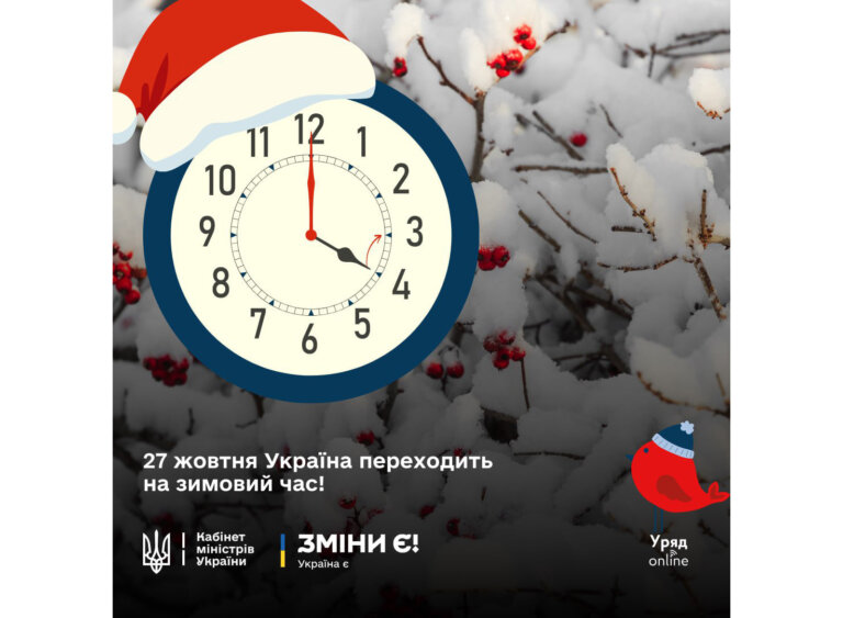 Сьогодні, 27 жовтня Україна перейшла на зимовий час!