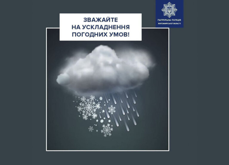 Наразі на Житомирщині прохолодно, йде невеликий дощ з мокрим снігом