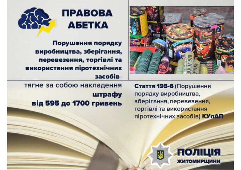 Поліцейські нагадують про заборону використання піротехнічних виробів
