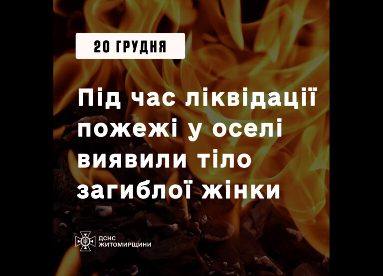 Під час ліквідації пожежі у оселі виявили тіло загиблої жінки