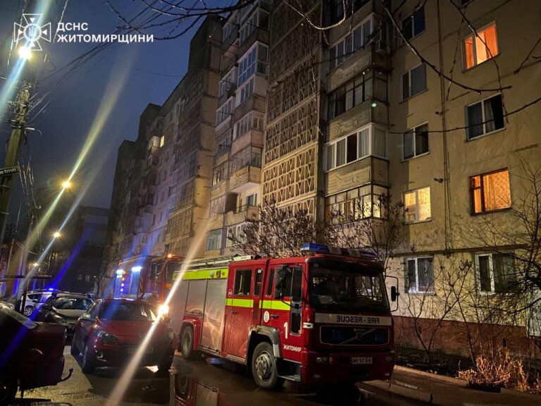 Під час пожежі в квартирі дев’ятиповерхівки у Житомирі вогнеборці виявили тіла двох жінок