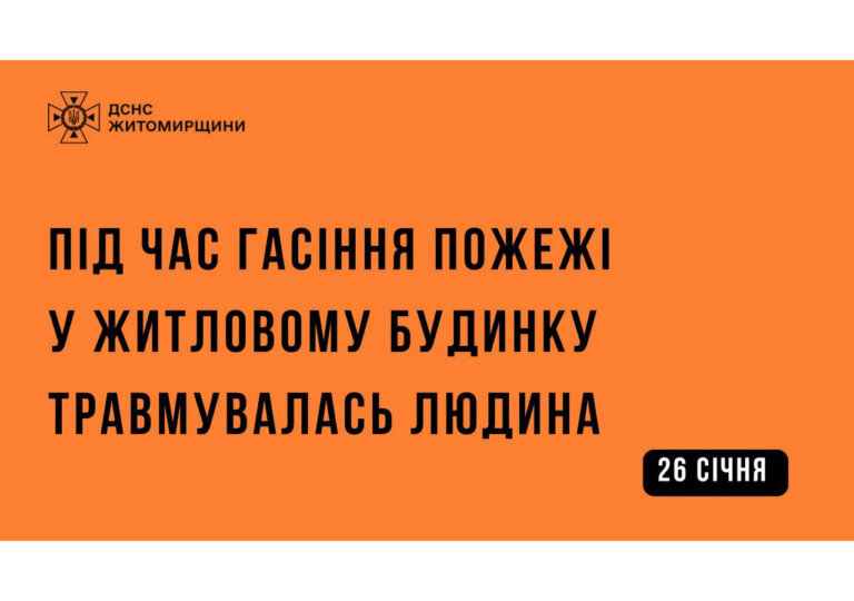 Вчора під час гасіння пожежі у житловому будинку травмувався 66-річний чоловік