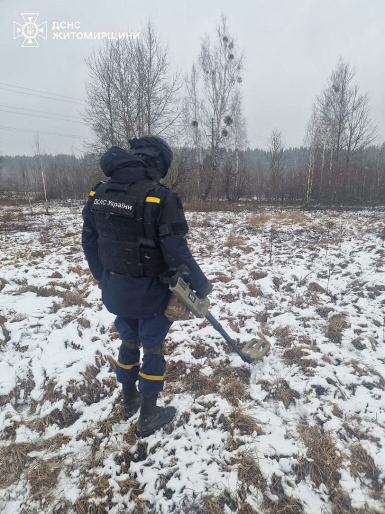 Піротехніки ДСНС знешкодили артснаряд, який виявив випадковий перехожий у полі в Житомирській області