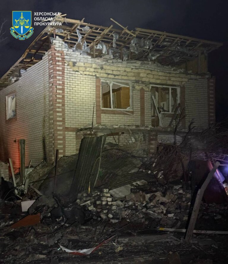 Вночі війська рф здійснили масовані удари по Херсонщині, загинула людина – розпочато розслідування