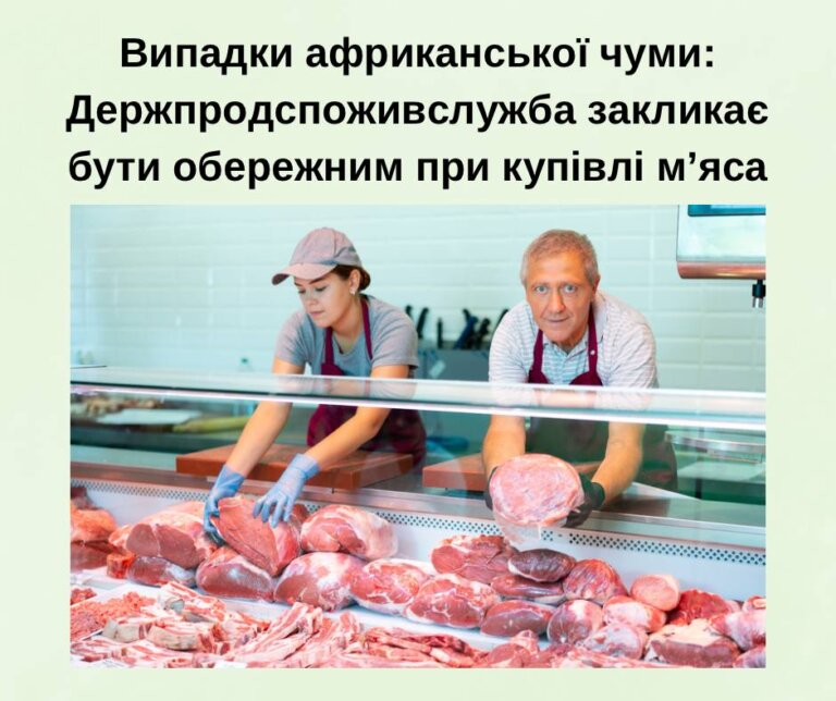 Випадки африканської чуми: Держпродспоживслужба закликає бути обережним при купівлі мʼяса