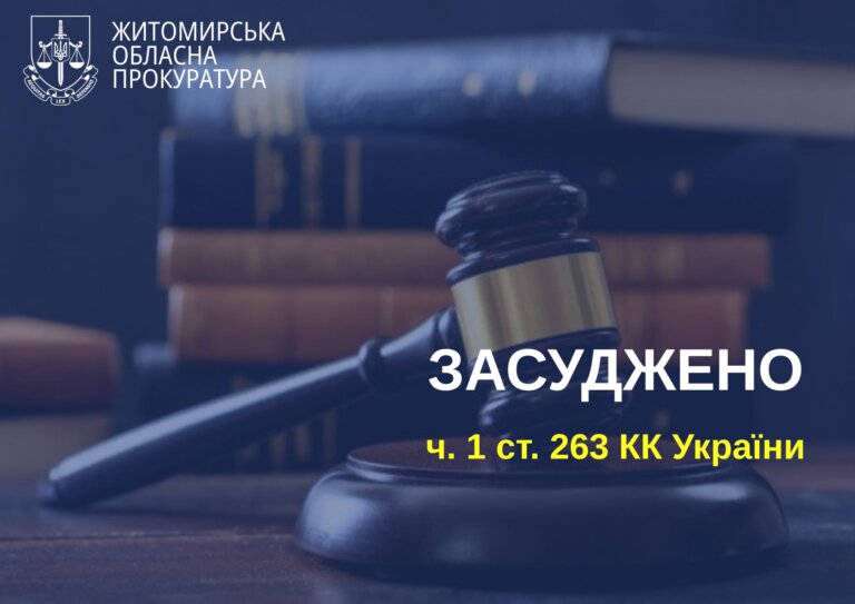 Мешканця Житомирщини засуджено до 3 років ув’язненняза незаконний збут бойових гранат