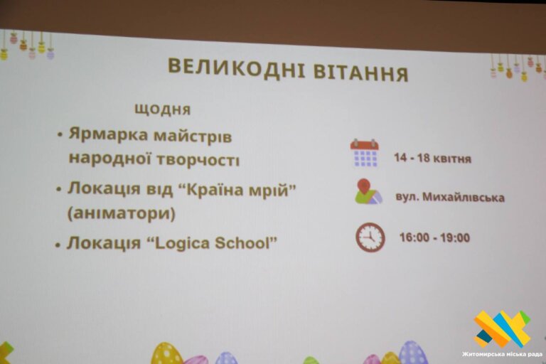 Великдень у Житомирі: святкові заходи, майстер-класи та ярмарок
