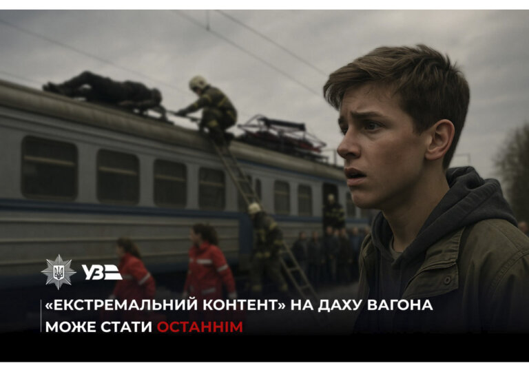 «Екстремальний контент» на даху вагона може стати останнім. Досягай у спорті та навчанні, а не шукай екстрим на залізниці!