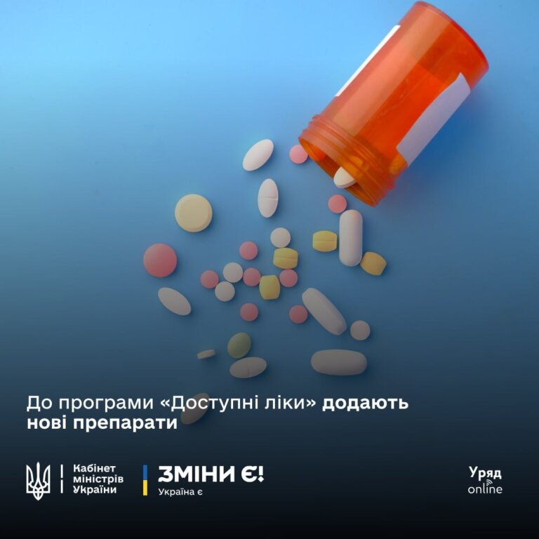 Уряд розширює програму державної реімбурсації “Доступні ліки”.