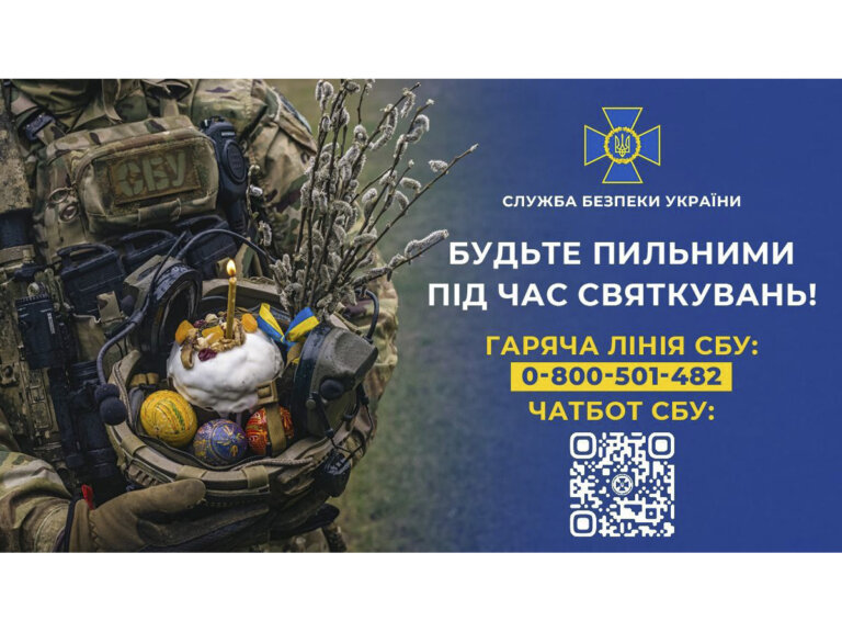 СБУ закликає громадян дотримуватися заходів безпеки під час Великодня