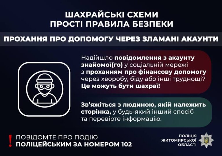 Переказав гроші «бабусі»: житомирські поліцейські закликають перевіряти інформацію з повідомлень про допомогу
