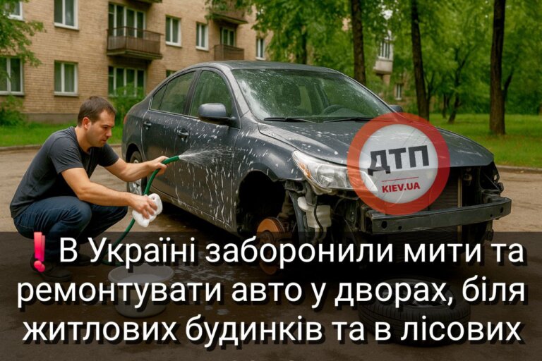 В Україні заборонили мити та ремонтувати авто у дворах, біля житлових будинків та в лісових зонах