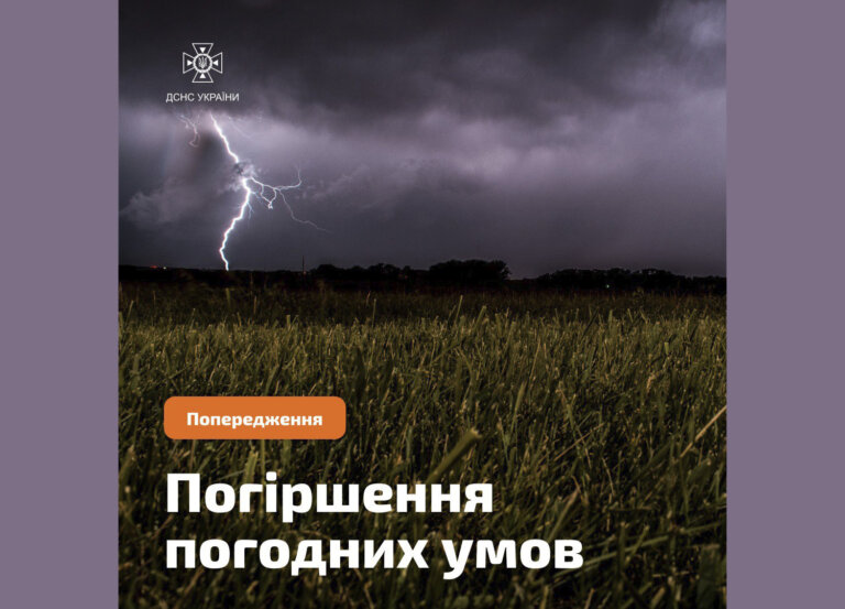Увага: грози, шквали та град – оголошено жовтий рівень небезпеки!