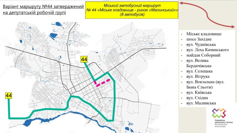 Управління транспорту самовільно змінило трасу автобусу №44 попри погоджений маршрут на робочій депутатській групі