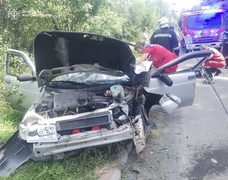 ДТП на Житомирщині: рятувальники деблокували водія з понівеченої автівки