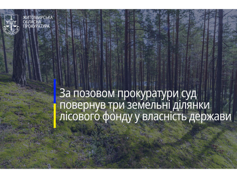 За позовом прокуратури суд повернув три земельні ділянки лісового фонду у власність держави