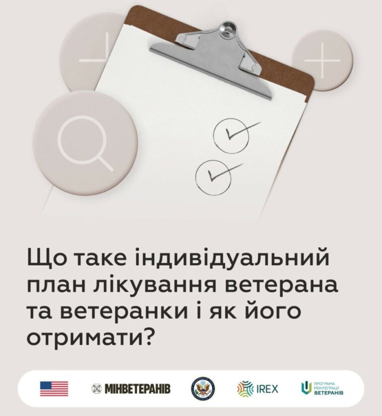 Мінветеранів: Що таке індивідуальний план лікування ветерана та ветеранки і як його отримати?