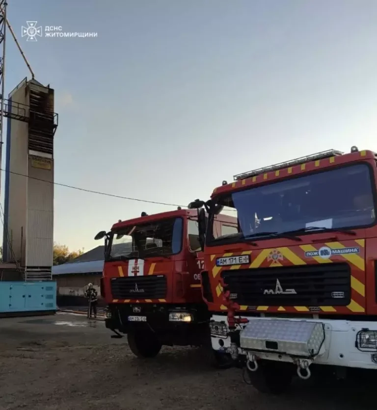 Коростенський район: рятувальники ліквідували пожежу в зерносушарці