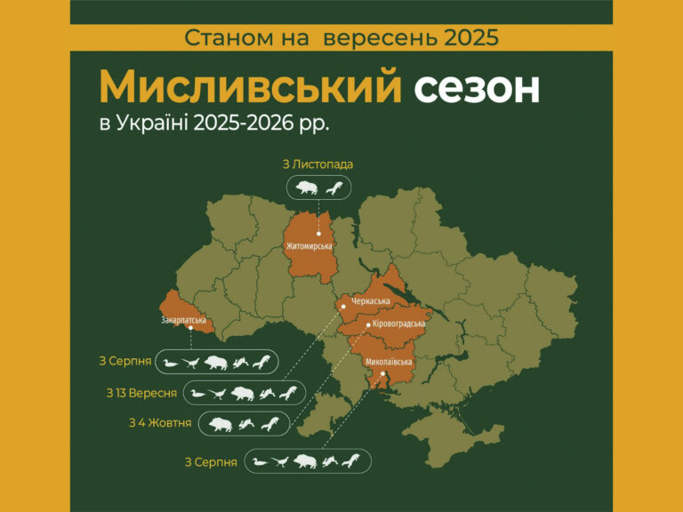 З листопада на Житомирщині відкриють сезон полювання на хижаків та копитних