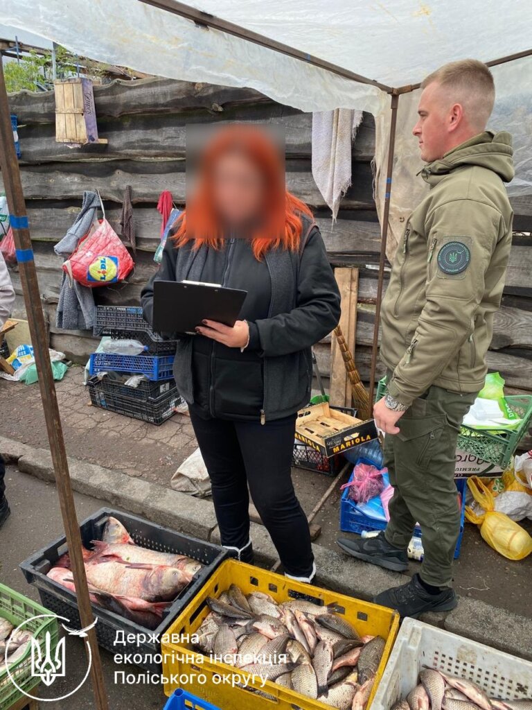 Протягом одного дня держекоінспектори зафіксували незаконний продаж водних біоресурсів у Бердичеві, а на річці Гнилоп’ять – факт браконьєрства