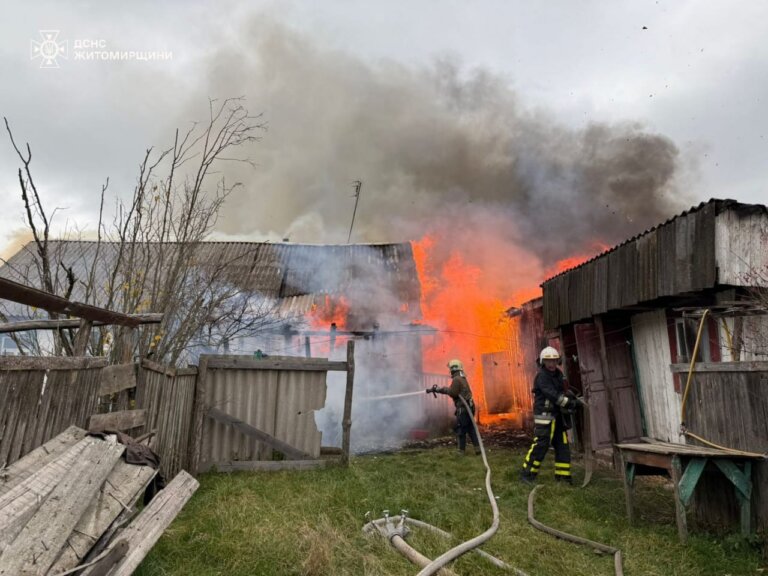 У селі Заньки Житомирського району рятувальники зупинили велику пожежу