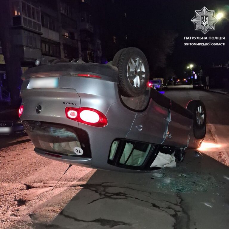 Нічна ДТП з перекиданням авто