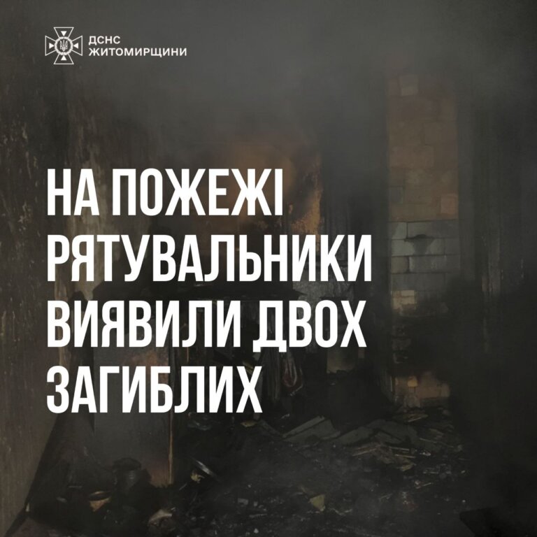 Коростенщина: під час гасіння пожежі у приватному житловому будинку рятувальники виявили тіла двох загиблих чоловіків