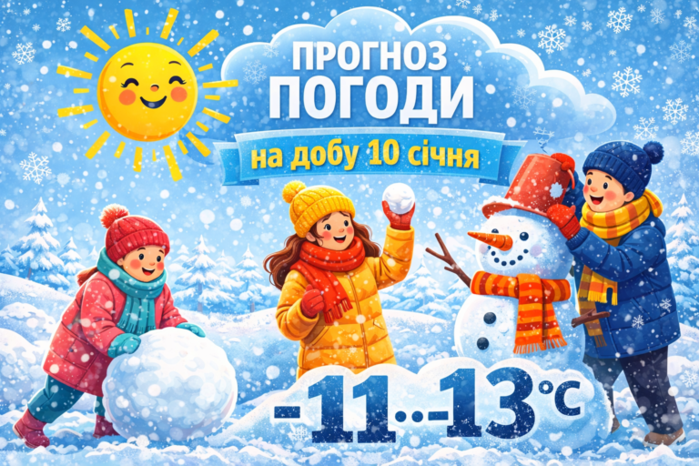 Прогноз погоди на добу 10 січня