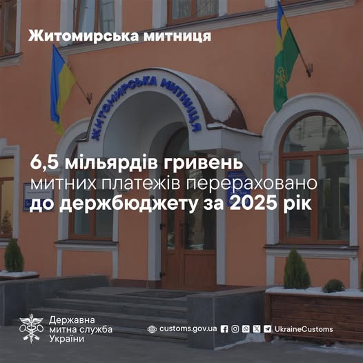 6,5 мільярдів для країни: як працювала Житомирська митниця у 2025 році