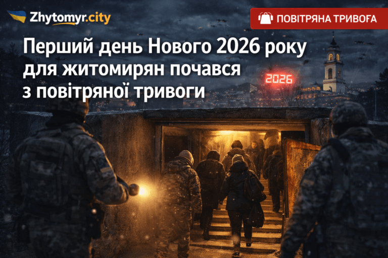 Перший день Нового 2026 року для житомирян розпочався з повітряної тривоги