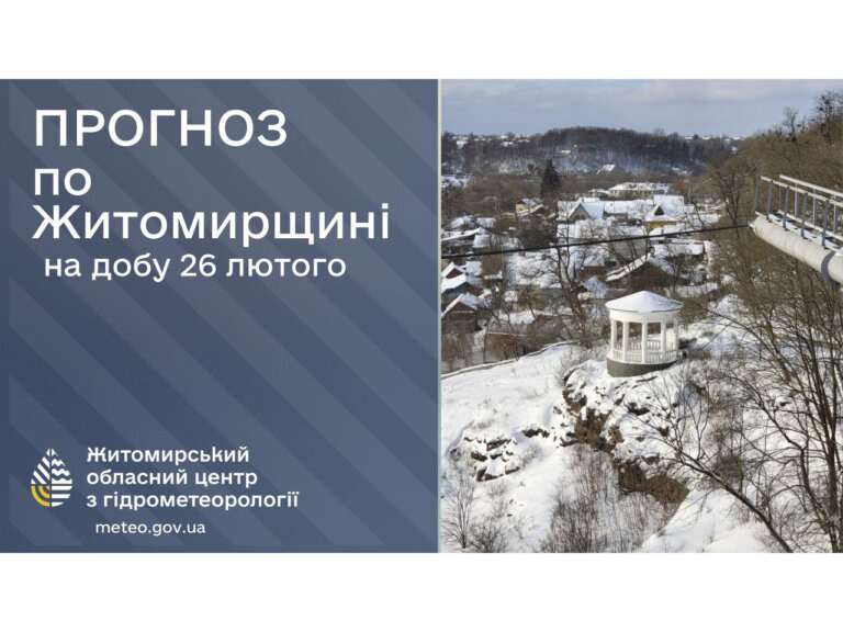 Прогноз погоди на добу 26 лютого