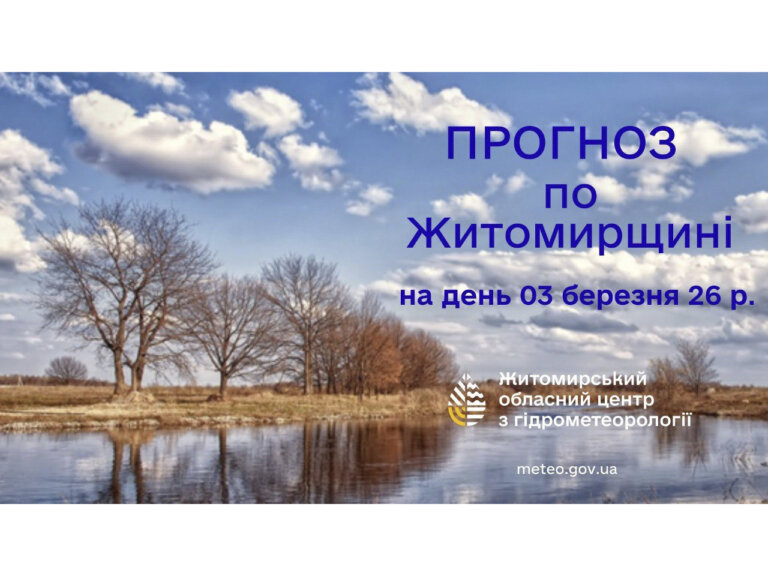 Прогноз погоди на день 3 березня по Житомирській області