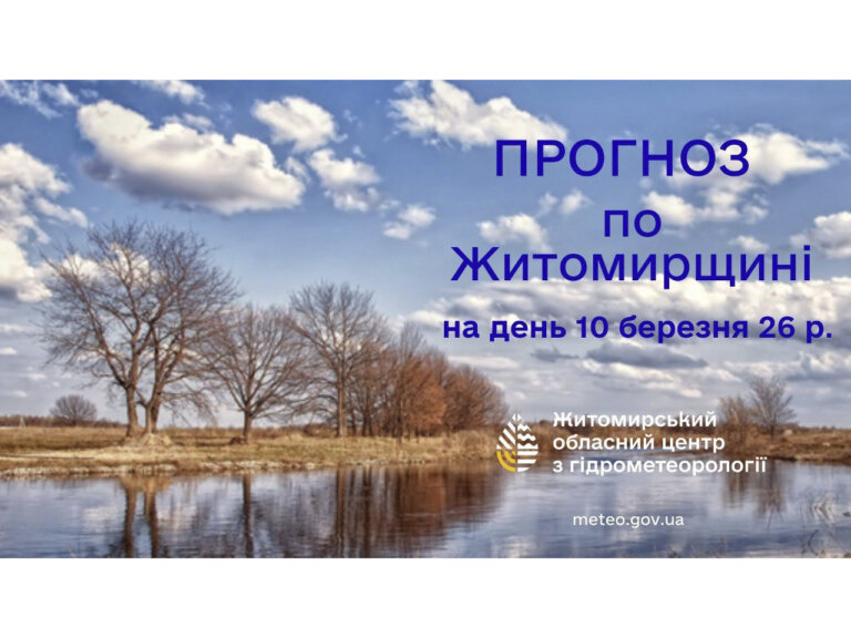 Прогноз погоди на день 10 березня по Житомирській області