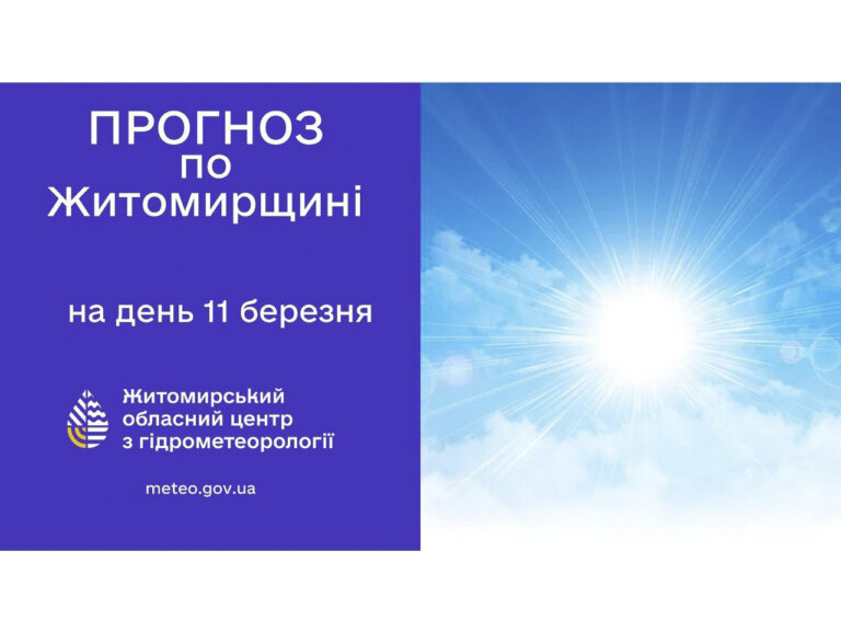 Прогноз погоди на день 11 березня по Житомирській області