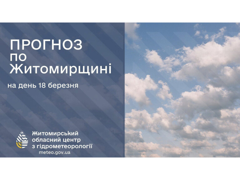 Прогноз погоди на день 18 березня по Житомирській області