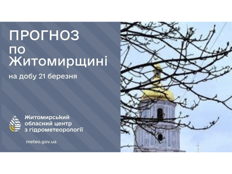 Прогноз погоди на день 21 березня по Житомирській області