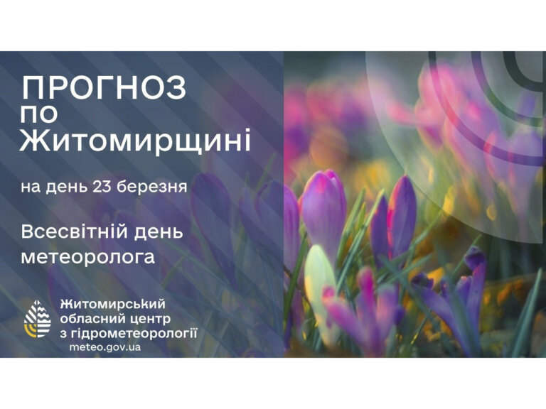 Прогноз погоди на день 23 березня по Житомирській області